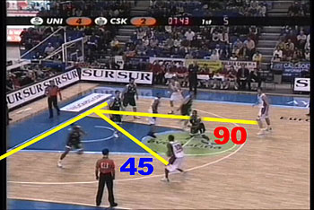 女子プレイヤーのサイドホップ